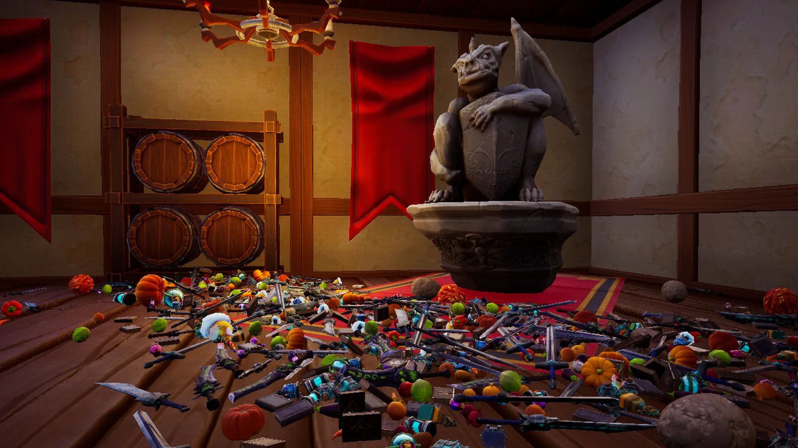 Official Shelves and Sorcery Guide gameplay screenshot for weapons, treasures, food, and large objects